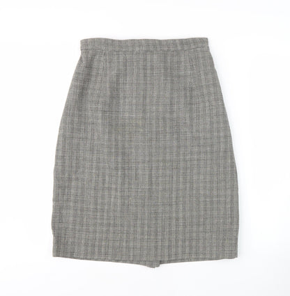 Mila Schön Women's Grey Check Pencil Skirt Size 18