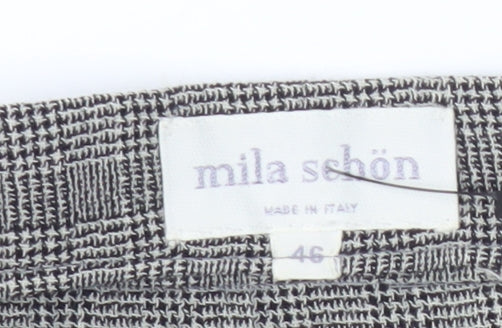 Mila Schön Women's Grey Check Pencil Skirt Size 18