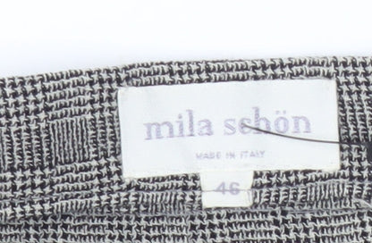 Mila Schön Women's Grey Check Pencil Skirt Size 18