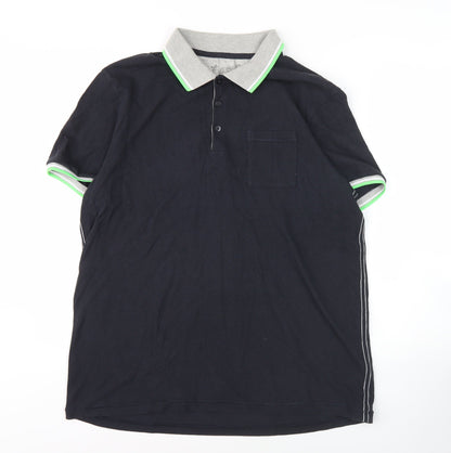 Red Herring Men's Black XL Polo Shirt, Short Sleeve