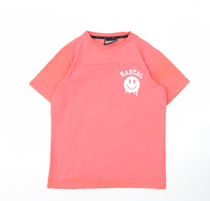 Rascal Boys Red Graphic T-Shirt 13-14 Years Cotton Short Sleeve