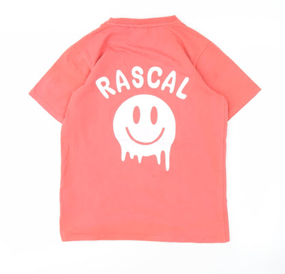 Rascal Boys Red Graphic T-Shirt 13-14 Years Cotton Short Sleeve