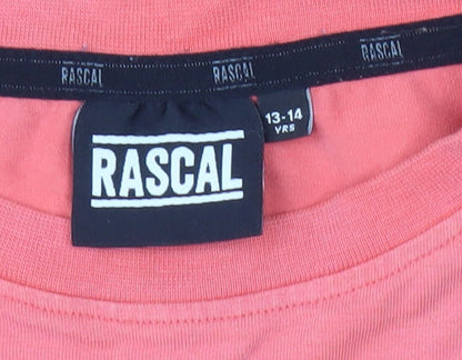 Rascal Boys Red Graphic T-Shirt 13-14 Years Cotton Short Sleeve