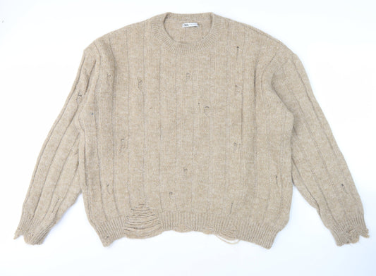 Womens UK Size 16 Zara Beige Pullover Jumper