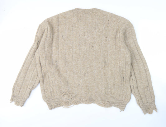 Womens UK Size 16 Zara Beige Pullover Jumper