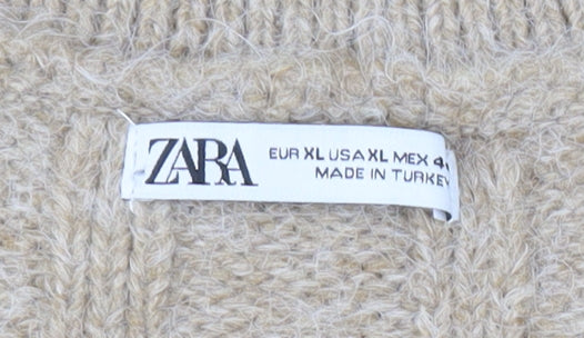 Womens UK Size 16 Zara Beige Pullover Jumper