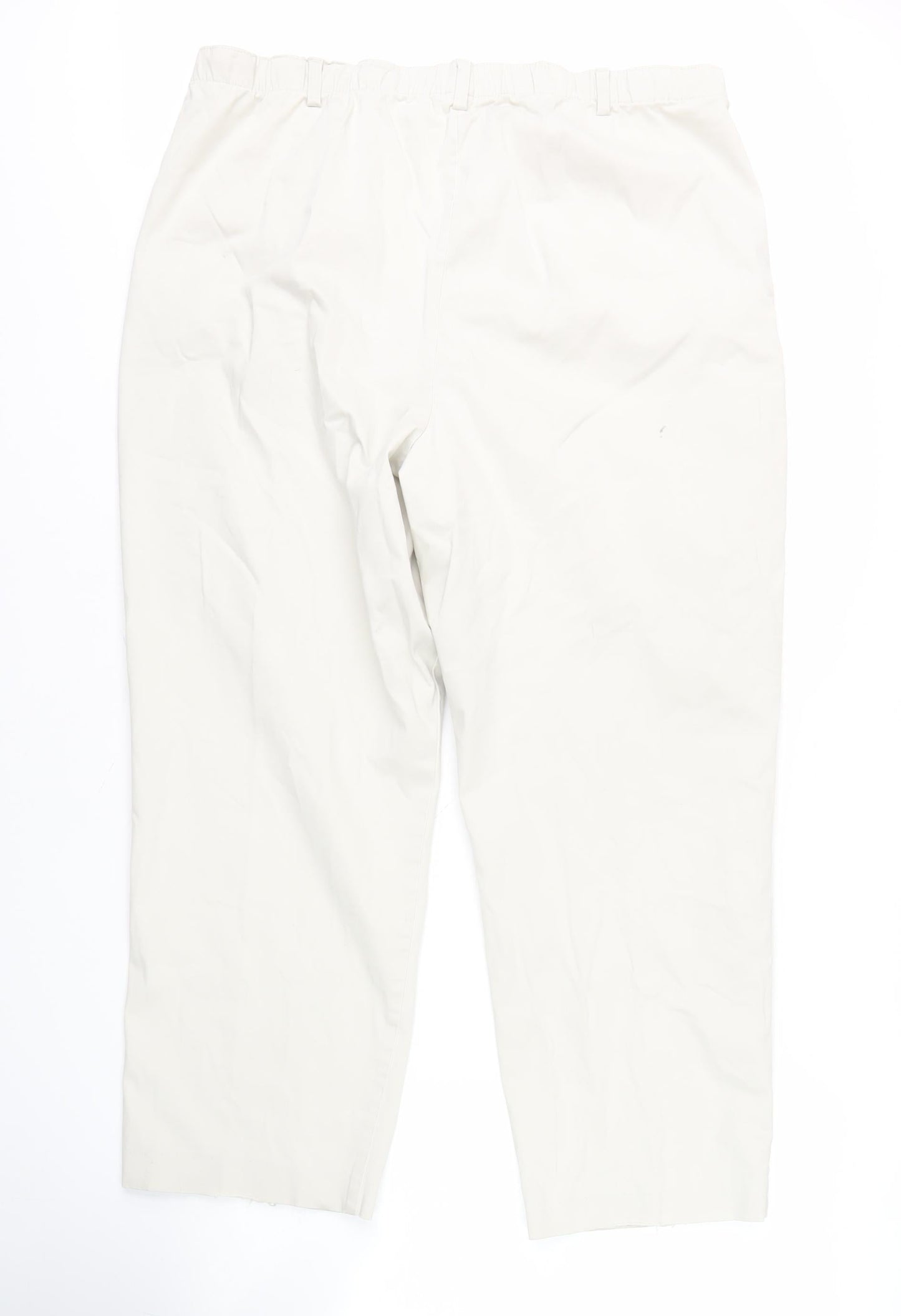 Lands' End Men's Ivory Straight Trousers Size 18