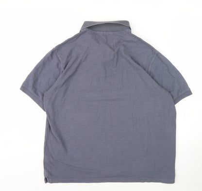 Marks and Spencer Men's Blue Polo Shirt L Short Sleeve