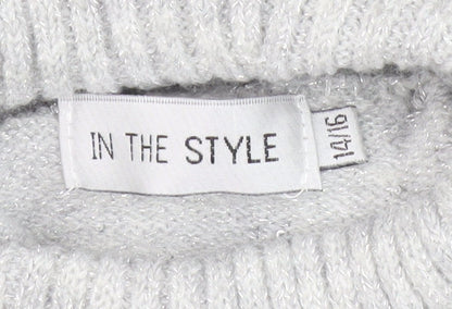 In The Style Women's Grey Knit Jumper Dress 14-16