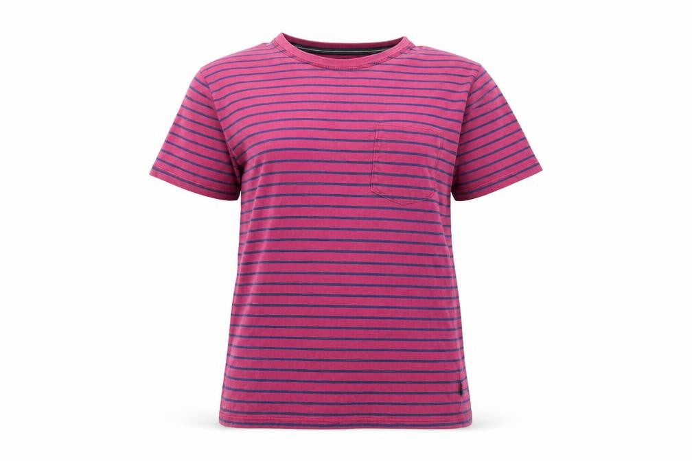 Front view of Racing Green unisex striped t-shirt s multicoloured