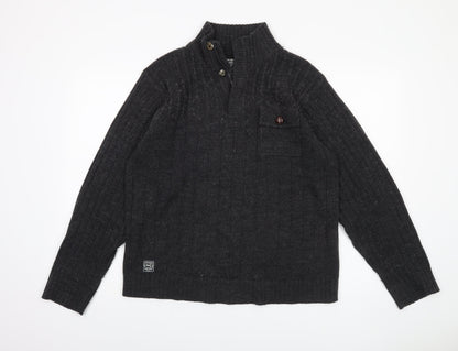 Kensington Dockside Men's Black XL Henley Jumper