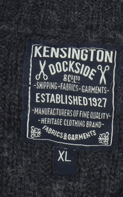 Kensington Dockside Men's Black XL Henley Jumper