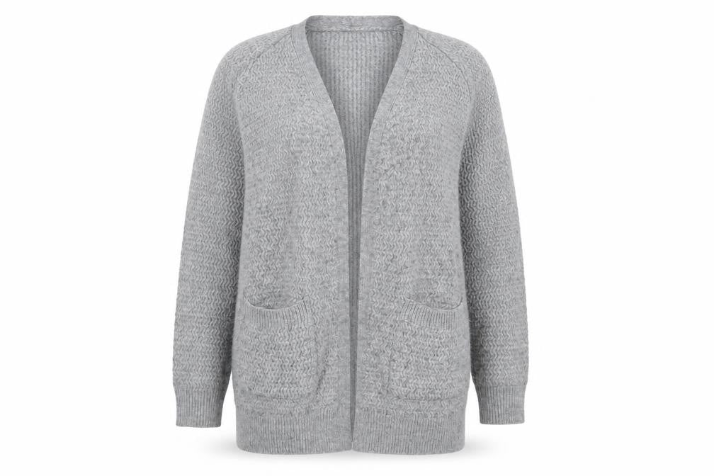 Womens UK Size 10 Fat Face Grey Cardigan Jumper