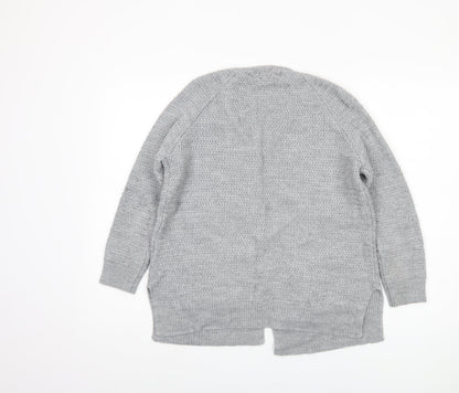 Womens UK Size 10 Fat Face Grey Cardigan Jumper