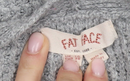 Womens UK Size 10 Fat Face Grey Cardigan Jumper