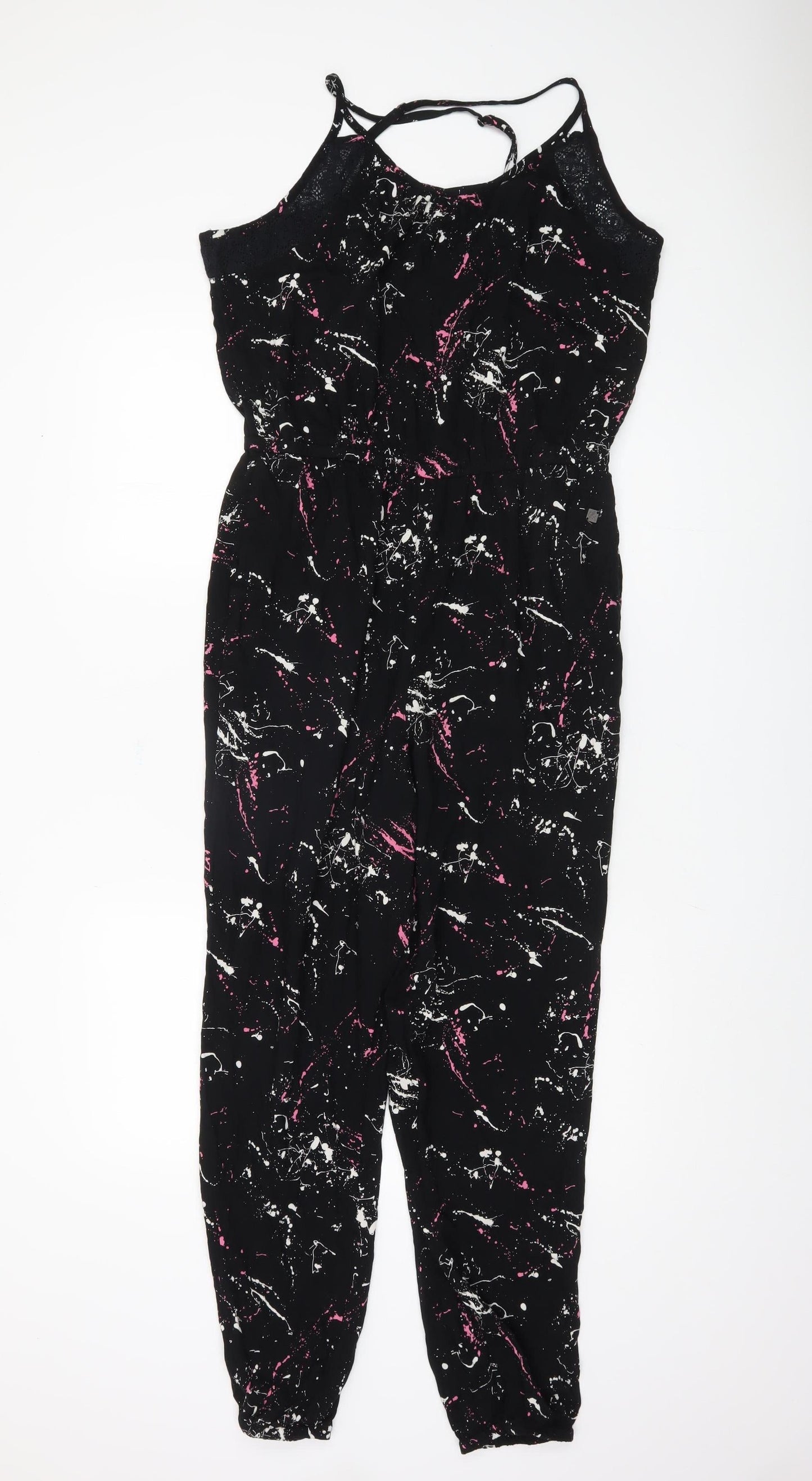 Superdry Women's Black Sleeveless Jumpsuit L