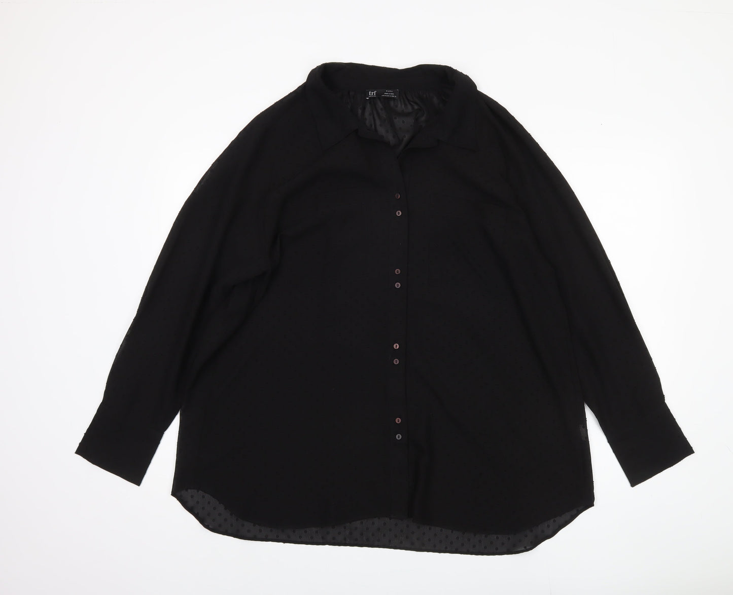 Womens UK Size XL Zara Black  Button-Up