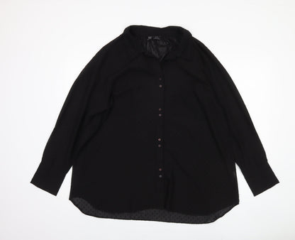 Womens UK Size XL Zara Black  Button-Up