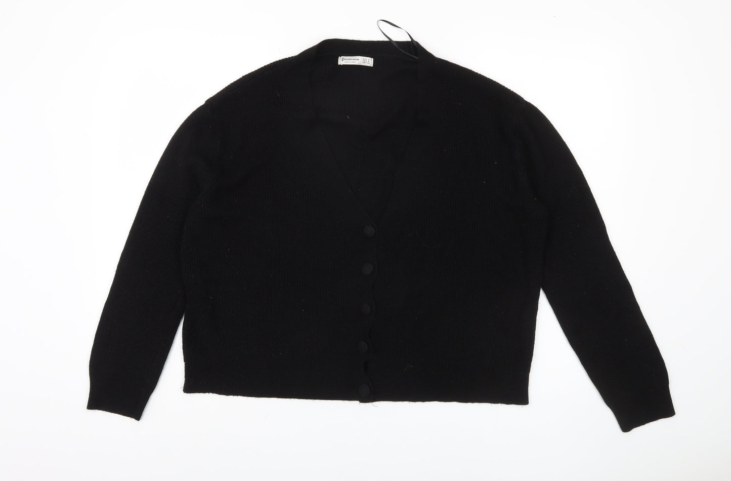 Womens UK Size 8 Stradivarius Black Cardigan Jumper