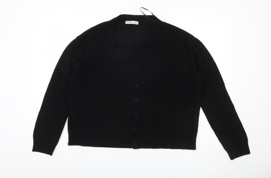 Womens UK Size 8 Stradivarius Black Cardigan Jumper
