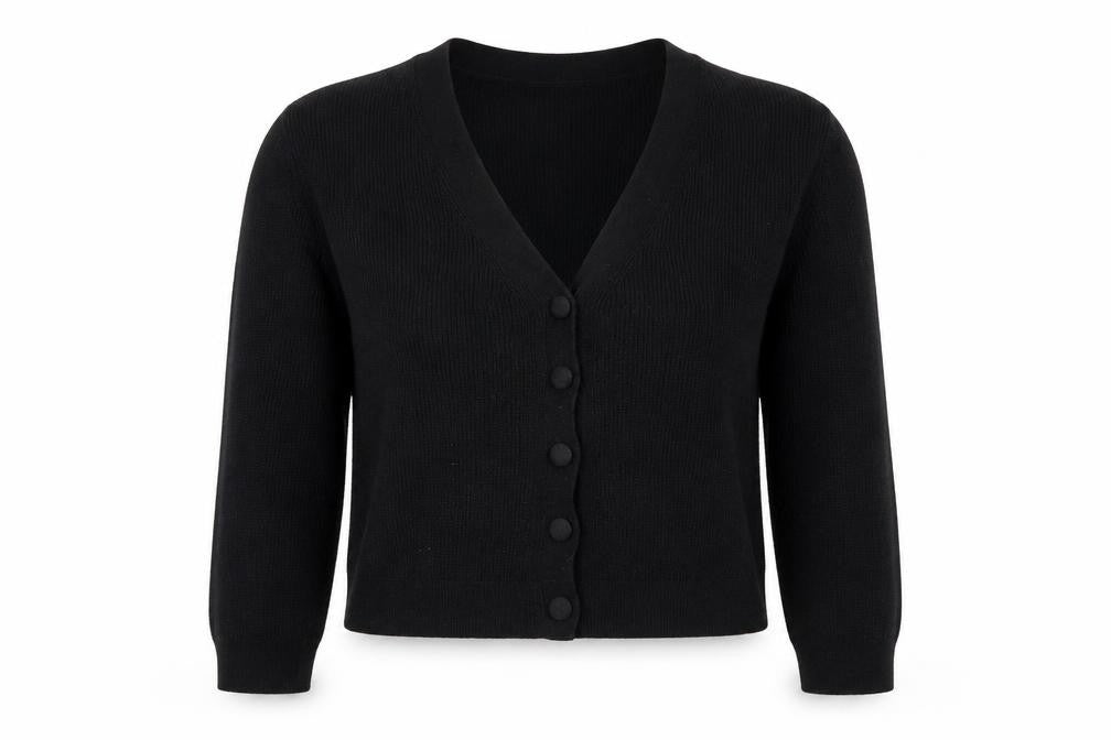 Womens UK Size 8 Stradivarius Black Cardigan Jumper