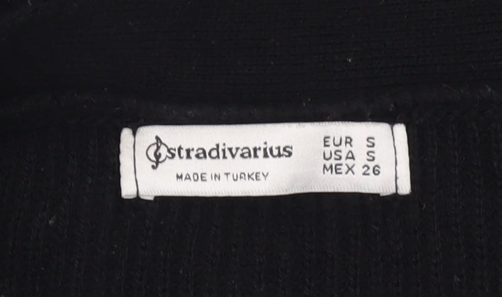 Womens UK Size 8 Stradivarius Black Cardigan Jumper