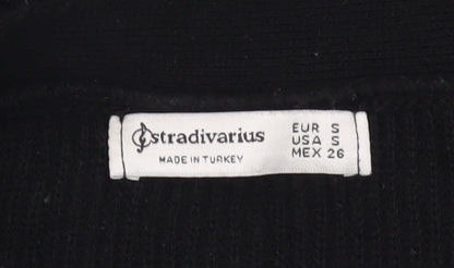 Womens UK Size 8 Stradivarius Black Cardigan Jumper