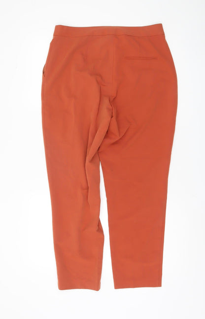 Topshop Women's Orange Trousers UK 12 Machine Washable