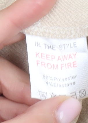 In The Style Women's Beige Wide-Leg Trousers Size 10