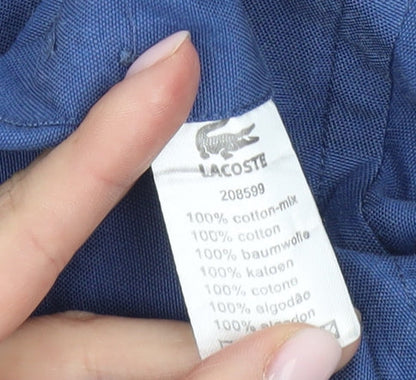 Lacoste Men's Blue Slim Fit Shirt, Size 47, Long Sleeve
