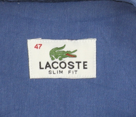 Lacoste Men's Blue Slim Fit Shirt, Size 47, Long Sleeve