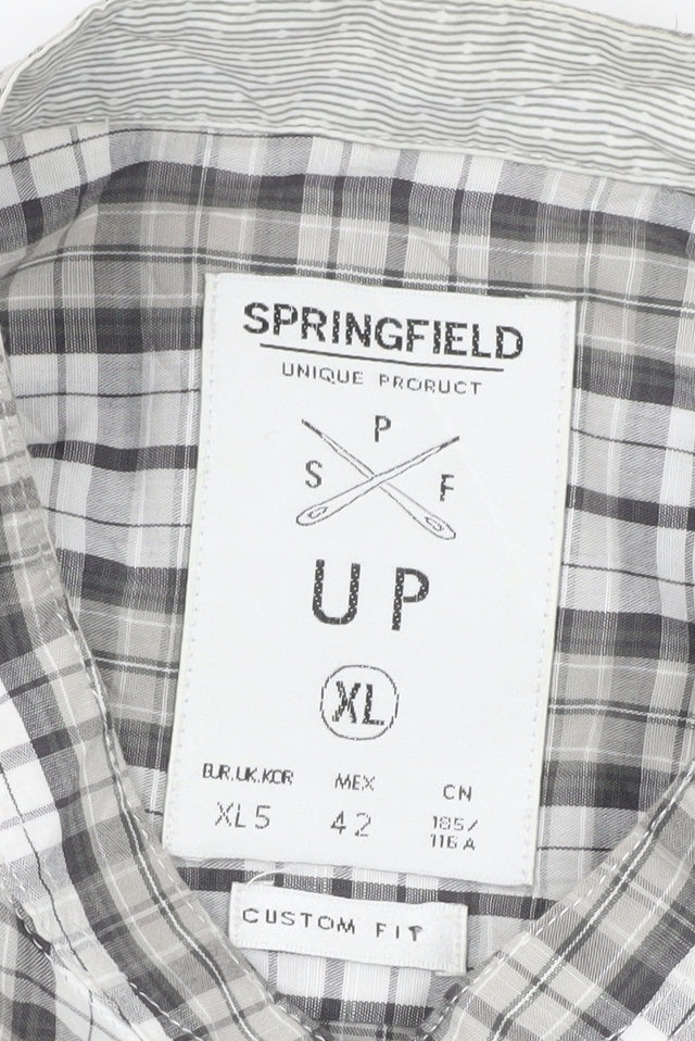 Springfield Men's Multicoloured XL Plaid Button-Up Shirt