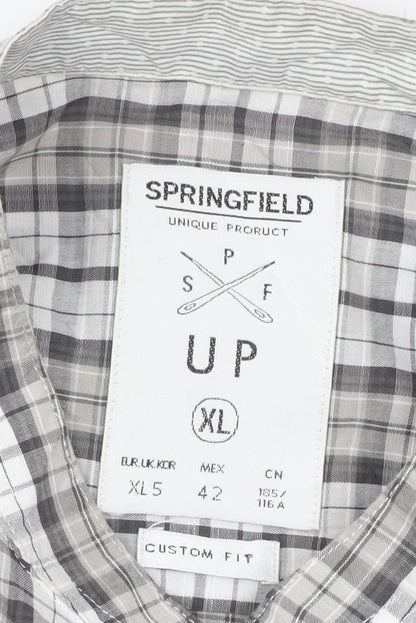 Springfield Men's Multicoloured XL Plaid Button-Up Shirt