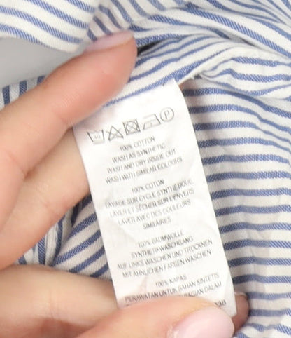 French Connection Men's Blue Striped Shirt - S