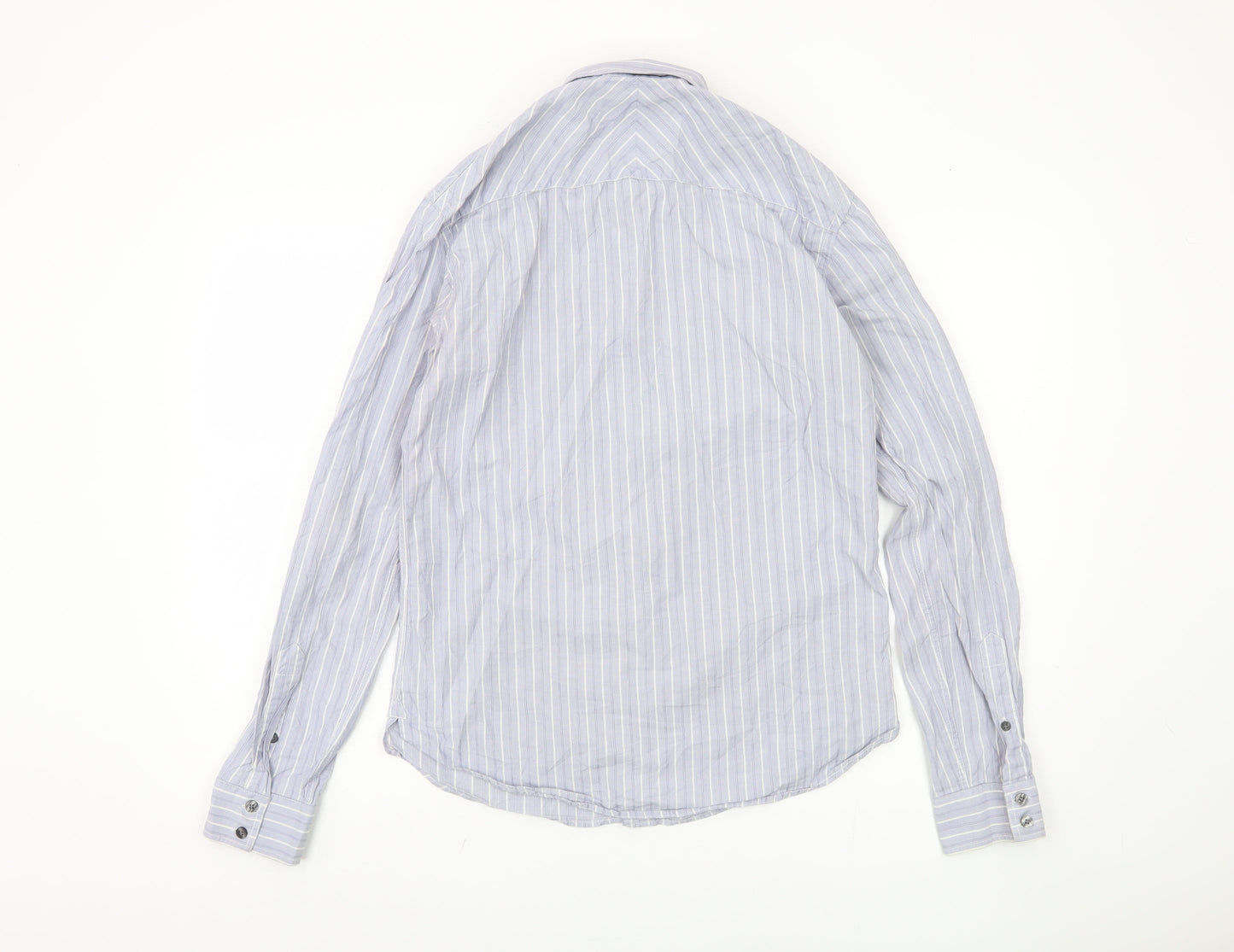 Monsoon Men's Blue Striped Long Sleeve Shirt - S