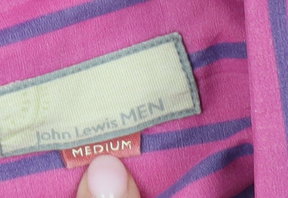 John Lewis Men's Pink Striped Shirt, Medium, Long Sleeve