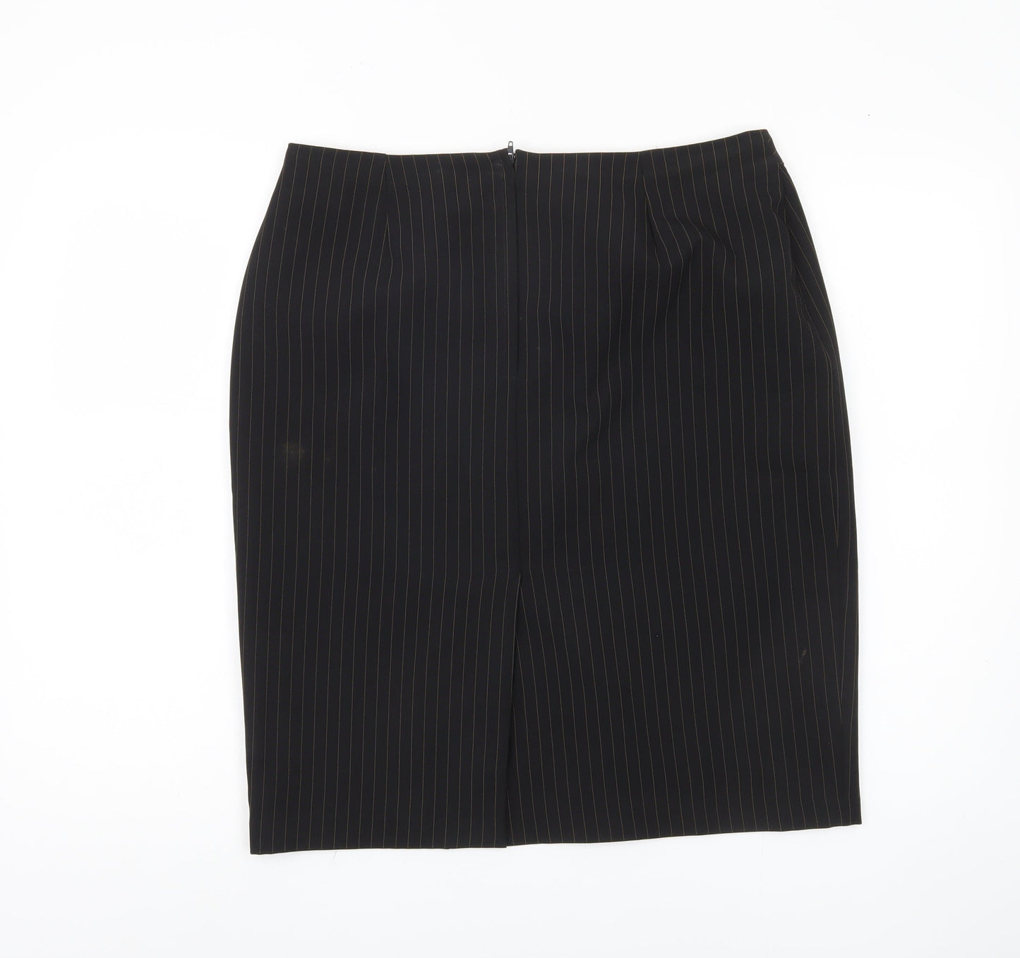 Sara Woman Black Pinstriped Pencil Skirt Size 16