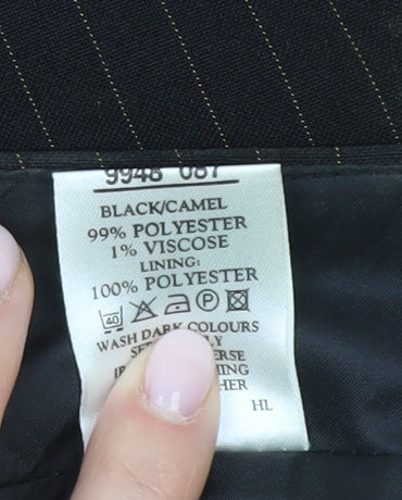 Sara Woman Black Pinstriped Pencil Skirt Size 16