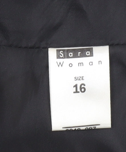 Sara Woman Black Pinstriped Pencil Skirt Size 16