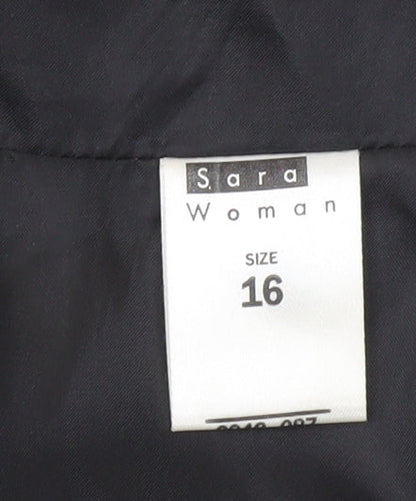 Sara Woman Black Pinstriped Pencil Skirt Size 16
