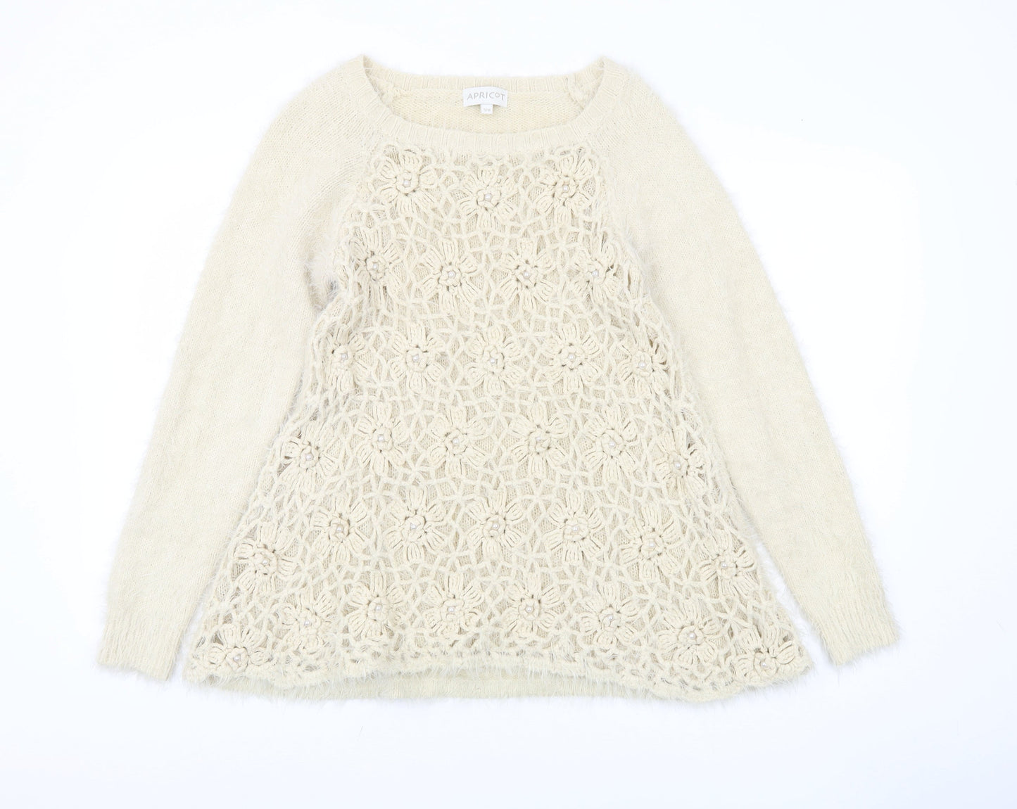 Womens UK Size S Apricot Beige Pullover Jumper