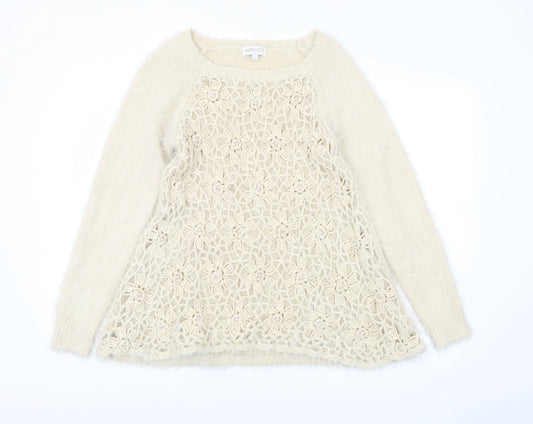Apricot Women's Beige S Pullover Jumper with Crochet Detail