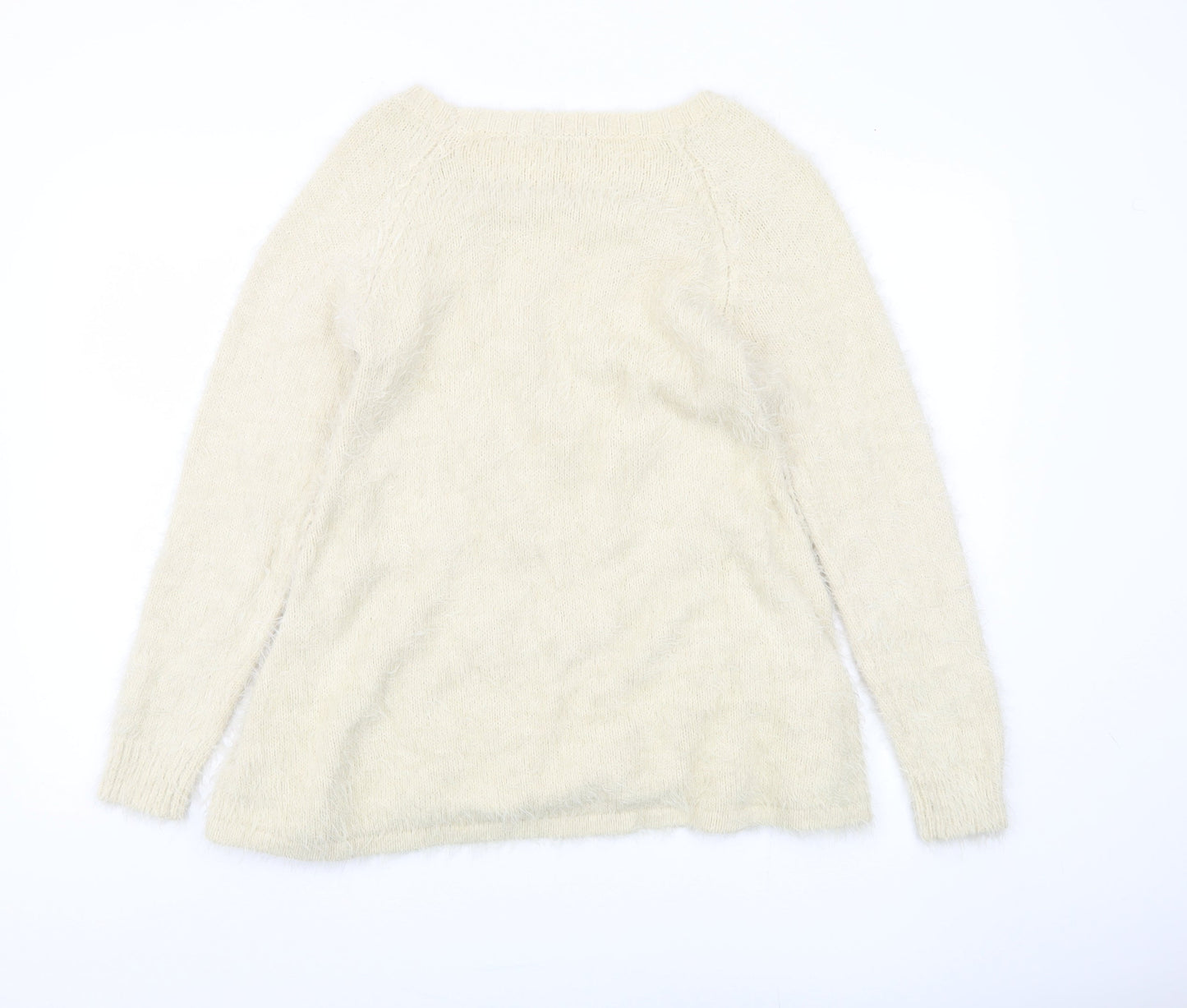Womens UK Size S Apricot Beige Pullover Jumper