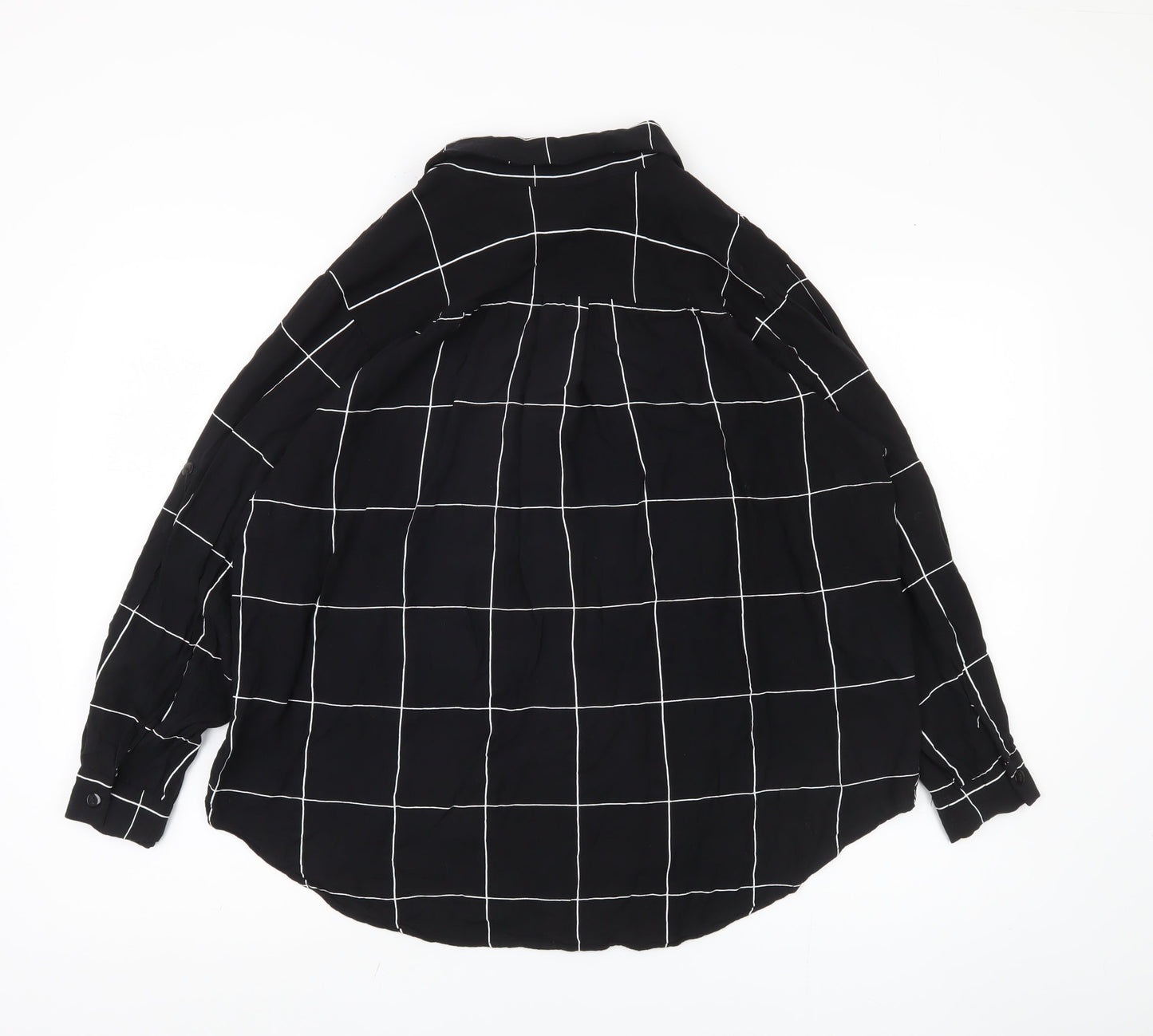 Boohoo Women's Black Check Button-Up Shirt XL