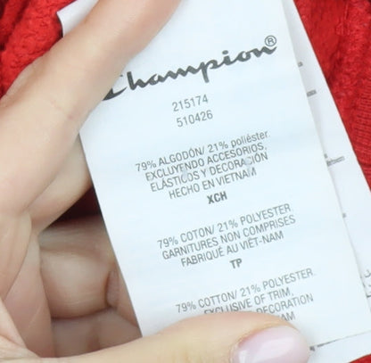 Champion Women's Red Hoodie XS, Logo Print