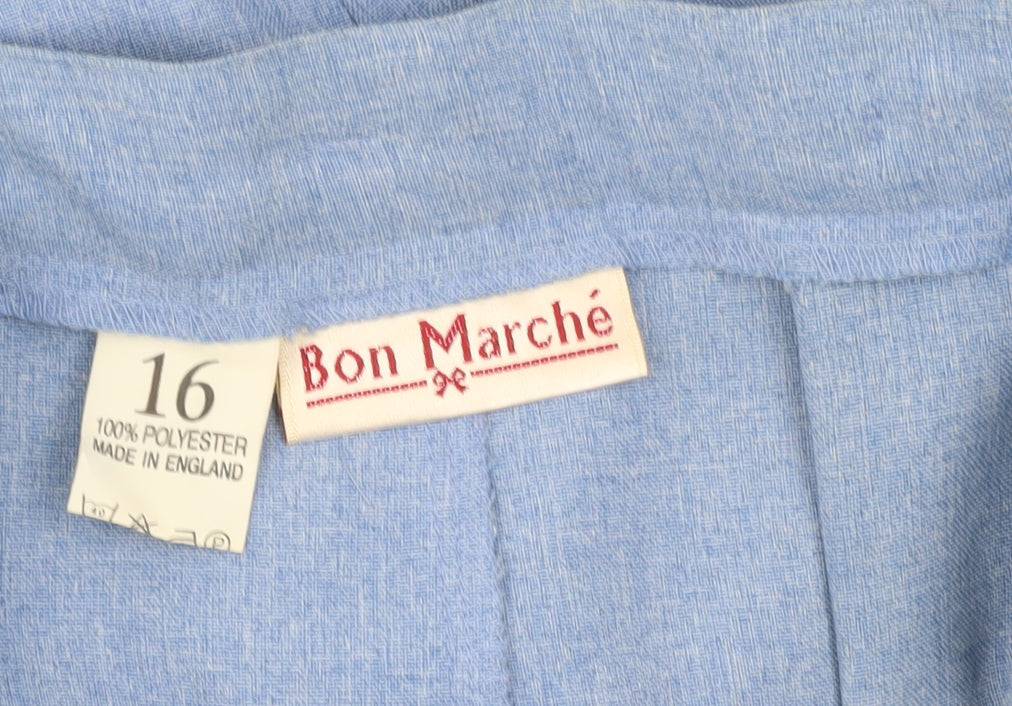 Bon Marché Women's Blue Pleated Trousers - Size 16