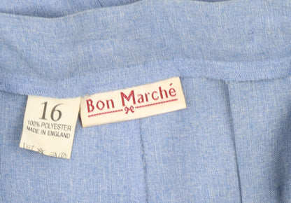 Bon Marché Women's Blue Pleated Trousers - Size 16