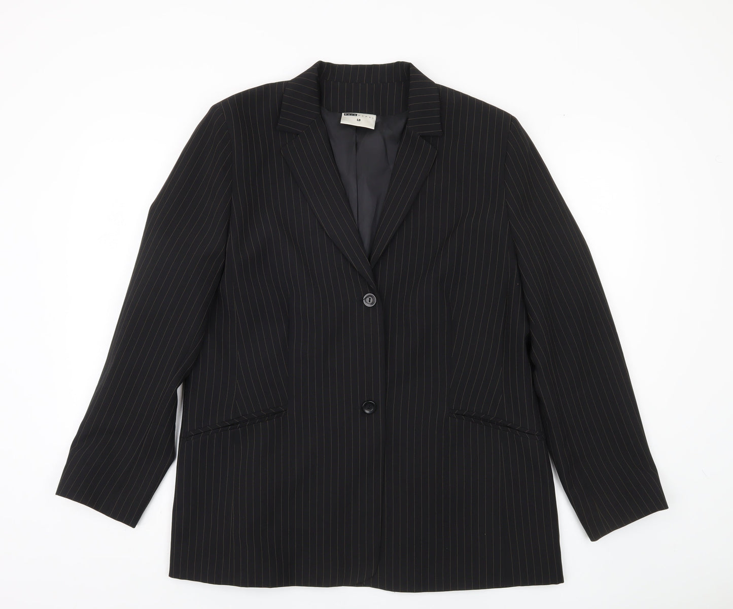 Zara Black Pinstripe Suit Jacket, Women's Size 18
