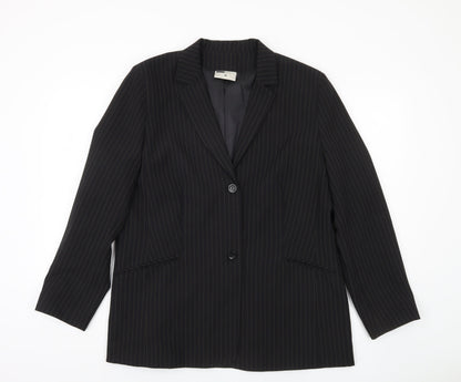 Zara Black Pinstripe Suit Jacket, Women's Size 18