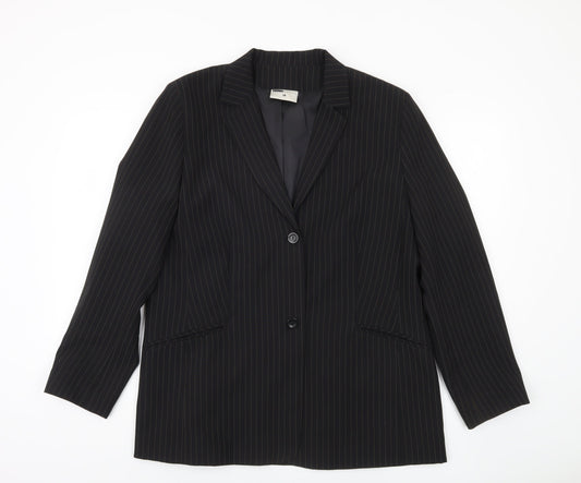 Zara Black Pinstripe Suit Jacket, Women's Size 18
